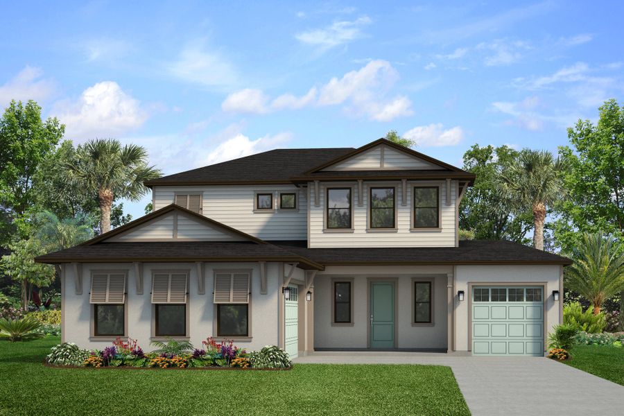 Representative exterior photo of a completed home built from the Yosemite II by Park Square Residential in The Sanctuary at Seaire, Parrish, FL (Image 24). Representative exterior photo of a completed home built from the Yosemite II by Park Square Residential in The Sanctuary at Seaire, Parrish, FL (Image 24).