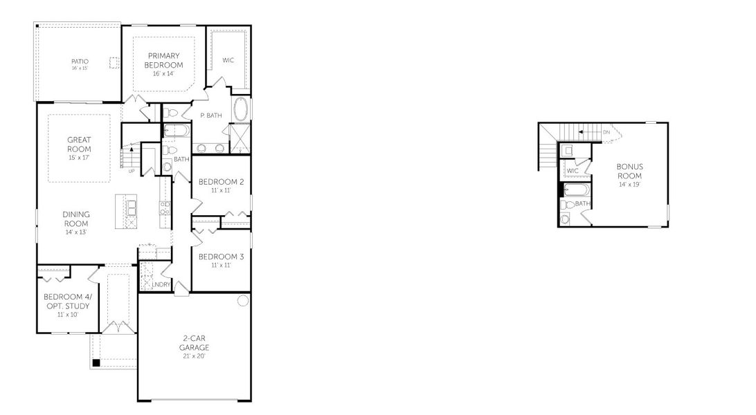 2D floor plan layout for the Edison II - 50' Homesites by Dream Finders Homes in Hyland Trail, Green Cove Springs, FL (Image 3).