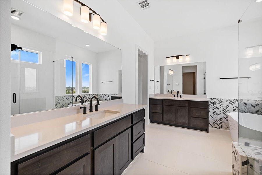 Furnished interior view inside a new home in Lariat - 80', Liberty Hill (Image 7). Furnished interior view inside a new home in Lariat - 80', Liberty Hill (Image 7).