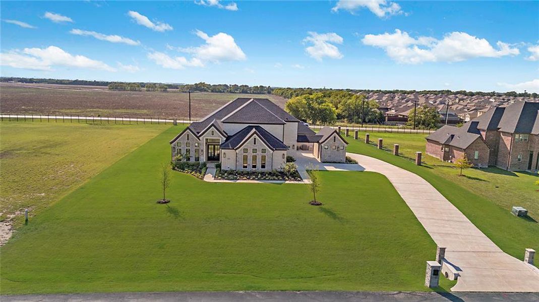 Aerial view of sparsely populated area Aerial view of sparsely populated area