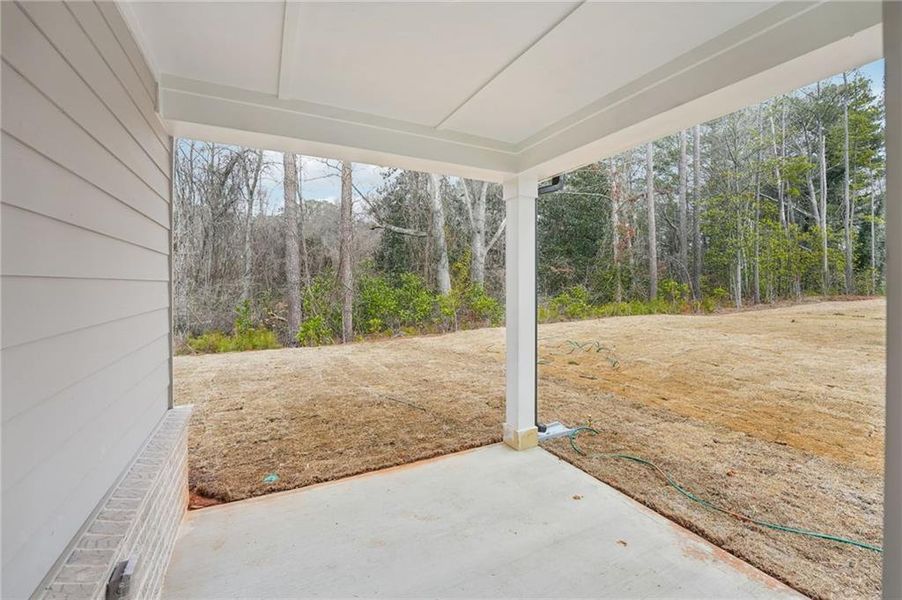 Exterior details and patio area of a home in Westmont Preserve, Powder Springs (Image 4).