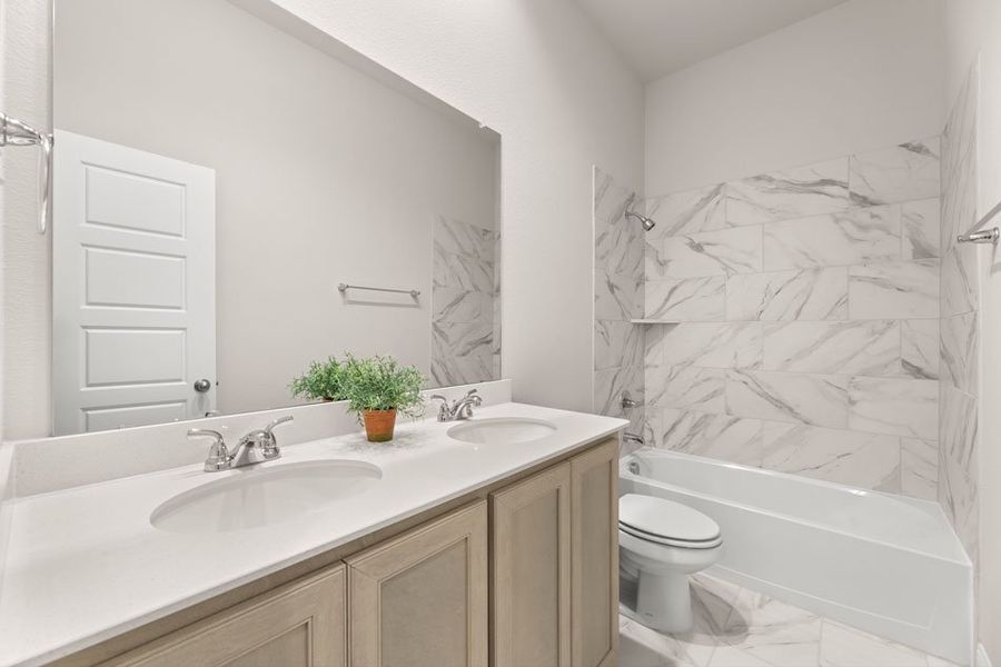 Representative exterior photo of a completed home built from the Cambridge by Impression Homes in Timberbrook, Justin, TX (Image 22). Representative exterior photo of a completed home built from the Cambridge by Impression Homes in Timberbrook, Justin, TX (Image 22).