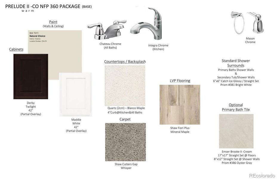Sample of building materials used in homes in Floret Collection at Alder Creek, Parker (Image 26).