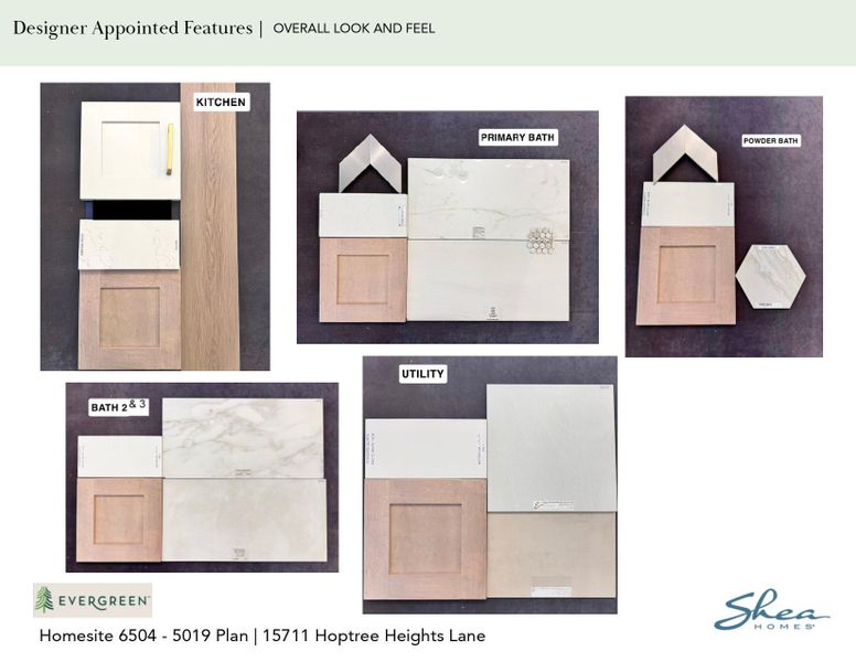 Sample of building materials used in homes in Evergreen 60', Conroe (Image 4).