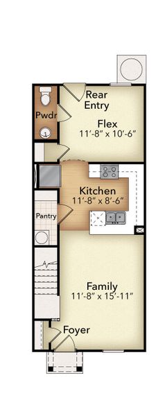 2D floor plan layout of this home in The Parks of Mill Town, Chattanooga, TN (Image 4).