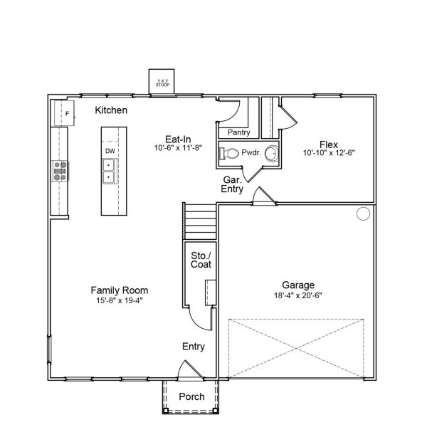 2D floor plan layout for the McDowell - Genesis Value Collection by Mungo Homes in Killians Crossing, Blythewood, SC (Image 3).