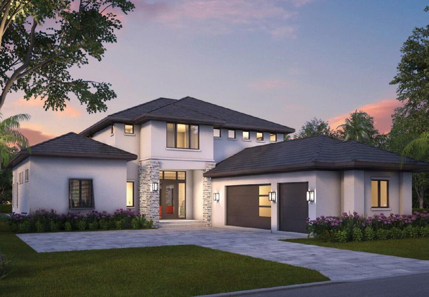 Front exterior of a new home in , Port St. Lucie, FL, highlighting curb appeal (Image 1).