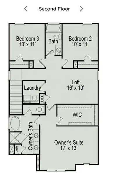 2D floor plan layout of this home in Winston Place, Gallatin, TN (Image 5).