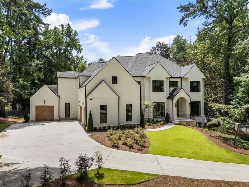 Front exterior of a new home in , Sandy Springs, GA, highlighting curb appeal (Image 2). Front exterior of a new home in , Sandy Springs, GA, highlighting curb appeal (Image 2).