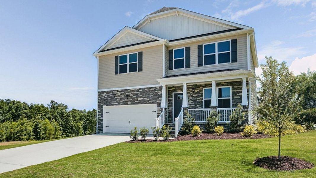 Representative exterior photo of a completed home built from the Wilmington by D.R. Horton in Baker Farm, Youngsville, NC (Image 21).