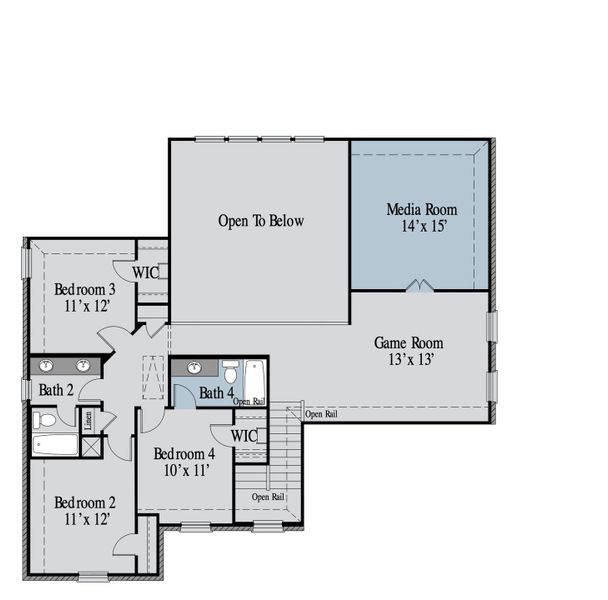 2D floor plan layout of this home in Lake Breeze, Lavon, TX (Image 6).