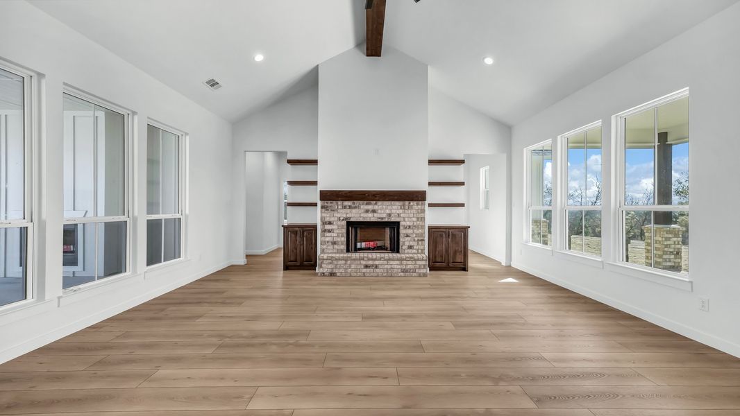Representative unfurnished interior of a home built from the Rebekah by Zeal Home Builders in Oak Water Ranch, Granbury (Image 28). Representative unfurnished interior of a home built from the Rebekah by Zeal Home Builders in Oak Water Ranch, Granbury (Image 28).