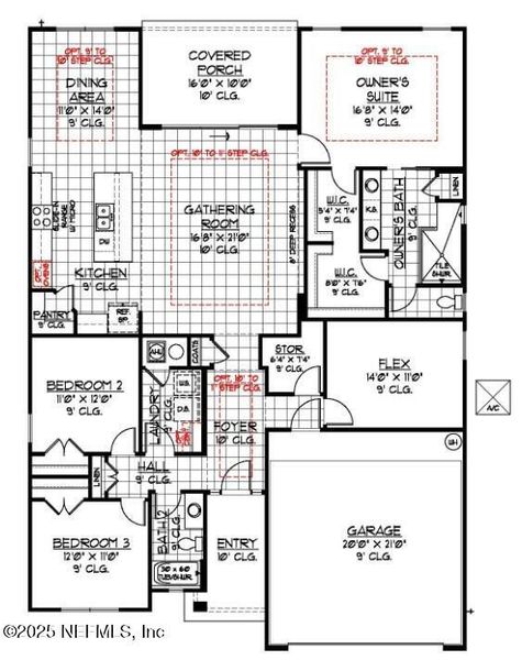 2D floor plan layout of this home in Sandy Ridge, Yulee, FL (Image 5).