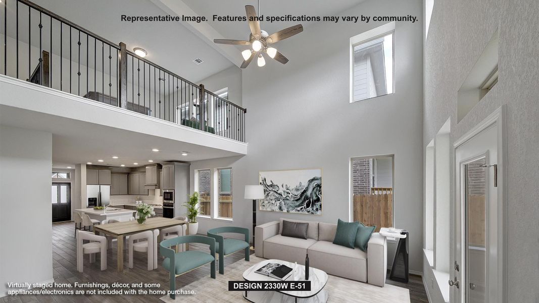 Furnished interior view inside a new home in The Woodlands Hills, Willis (Image 4).