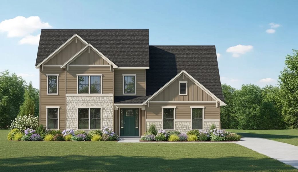 Representative exterior photo of a completed home built from the Penrose by Acrew Homes in Dixon Grove, Grimesland, NC (Image 5).