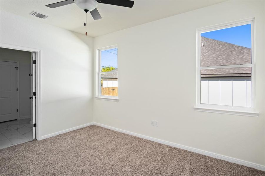 Primary bedroom is off living room Primary bedroom is off living room