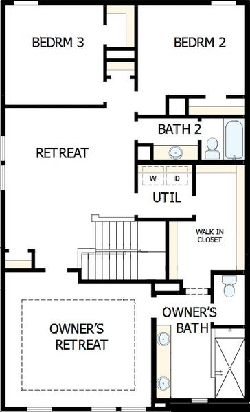 2D floor plan layout of this home in Hardy Pond, Rock Hill, SC (Image 3).