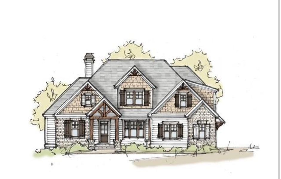 Exterior rendering of this home design in , Winston, GA (Image 1).