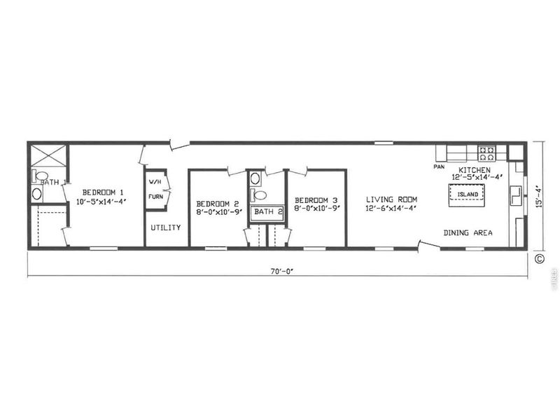 2D floor plan layout of this home in , Carr, CO (Image 3).