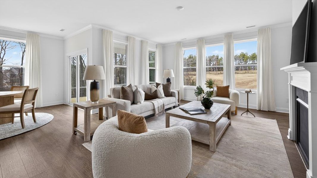 Furnished interior view inside a new home in The Grove at Winston Pointe, Clayton (Image 10). Furnished interior view inside a new home in The Grove at Winston Pointe, Clayton (Image 10).