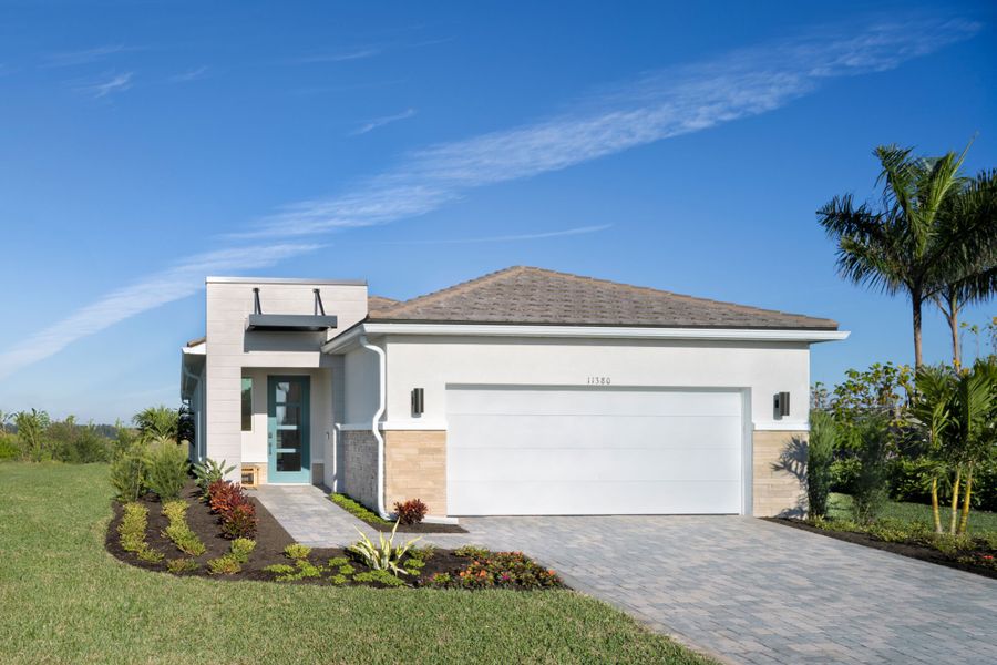 Representative exterior photo of a completed home built from the Sandstone by Mattamy Homes in Brightmore at Wellen Park, Venice, FL (Image 14).