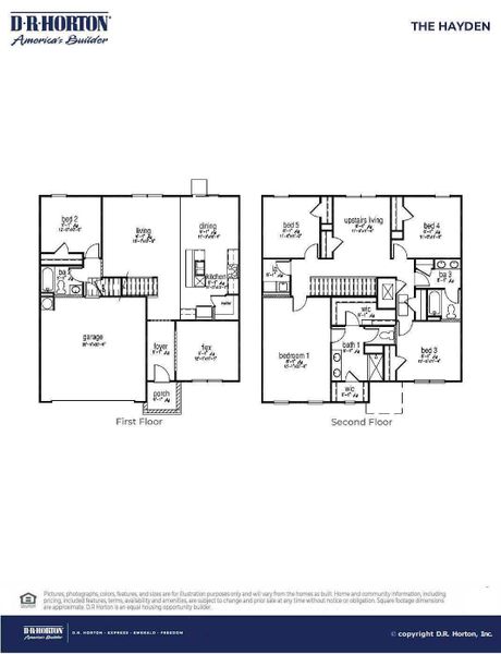 2D floor plan layout of this home in Carolina Groves, Moncks Corner, SC (Image 2).