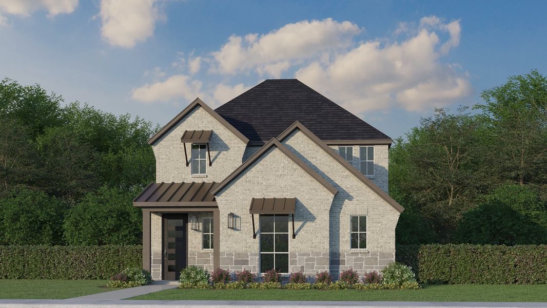 Plan 1460 Elevation F w/ Stone