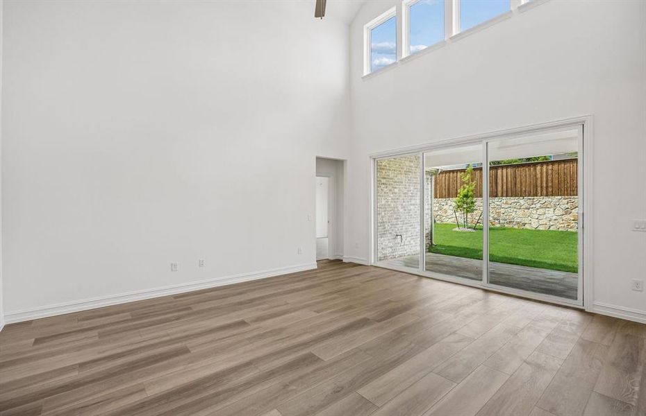 Large windows in gathering room