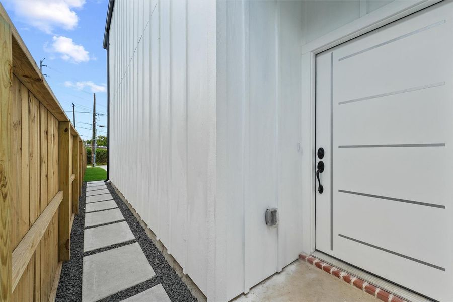 Exterior details and patio area of a home in , Houston (Image 2). Exterior details and patio area of a home in , Houston (Image 2).