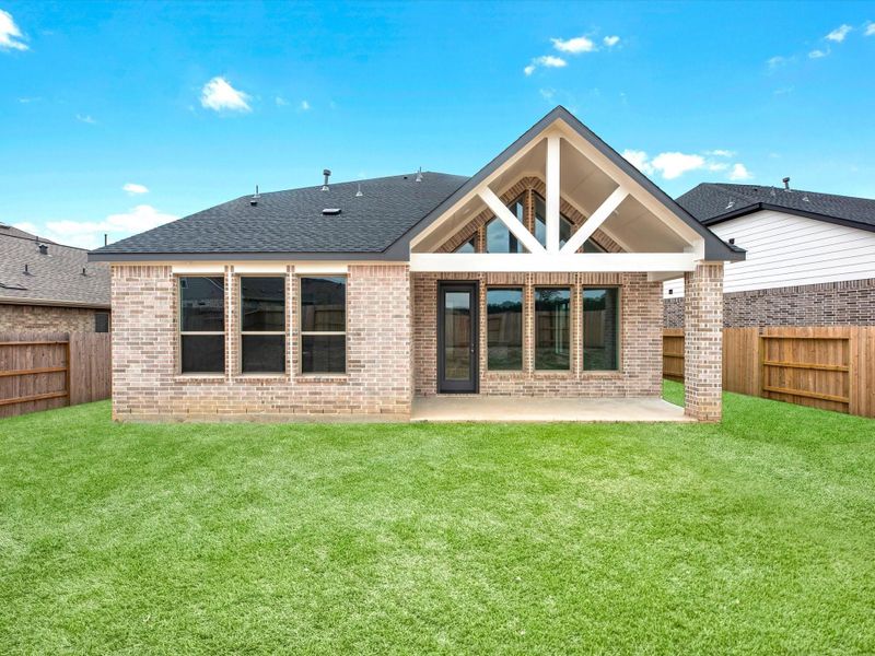 Exterior details and patio area of a home in The Trails - 45', New Caney (Image 2).