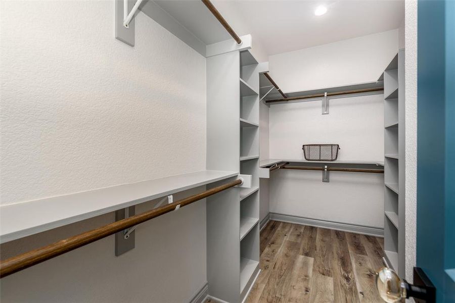 Large walk in closet in the primary suite.