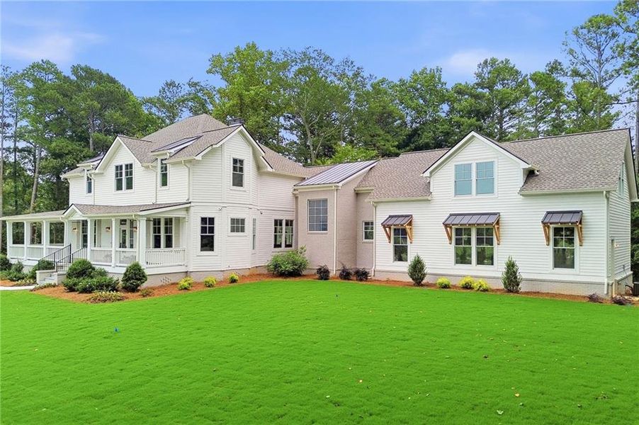 Front exterior of a new home in , Marietta, GA, highlighting curb appeal (Image 35). Front exterior of a new home in , Marietta, GA, highlighting curb appeal (Image 35).