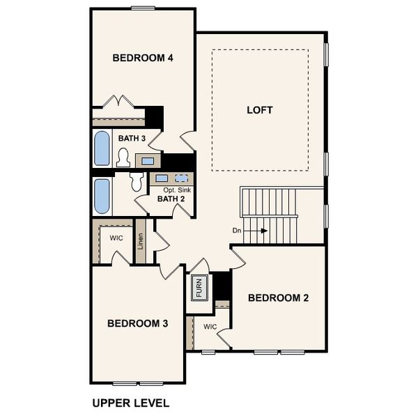 2D floor plan layout of this home in Grand Oaks, Mont Belvieu, TX (Image 3).
