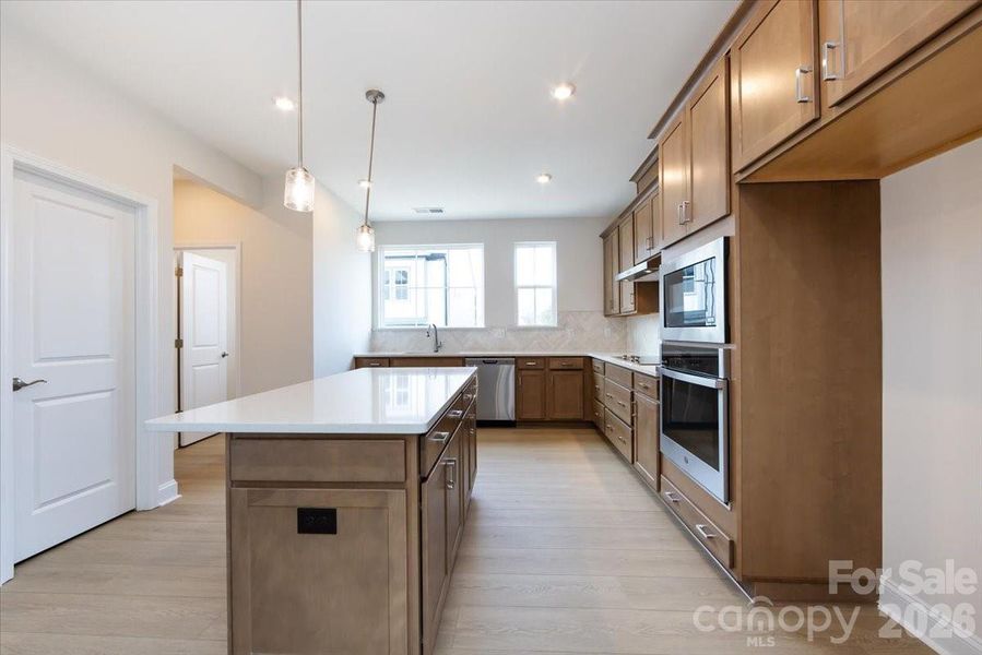 Gouremt Kitchen with White Quartz Countertop