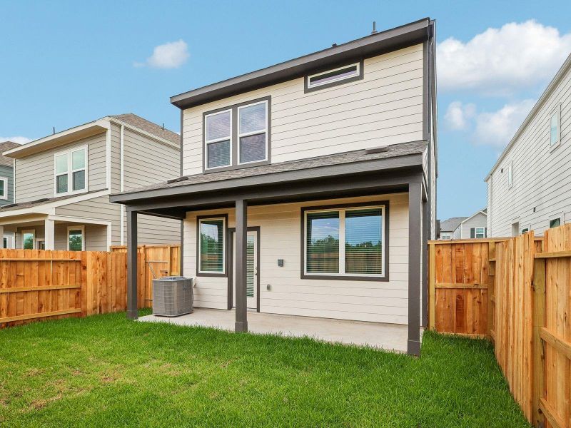 Exterior details and patio area of a home in Parkway Commons - City Series, Missouri City (Image 2). Exterior details and patio area of a home in Parkway Commons - City Series, Missouri City (Image 2).