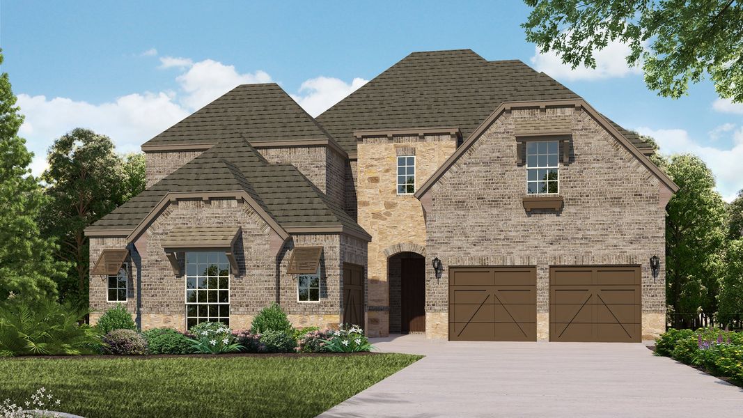 Plan 609 Elevation B with Stone