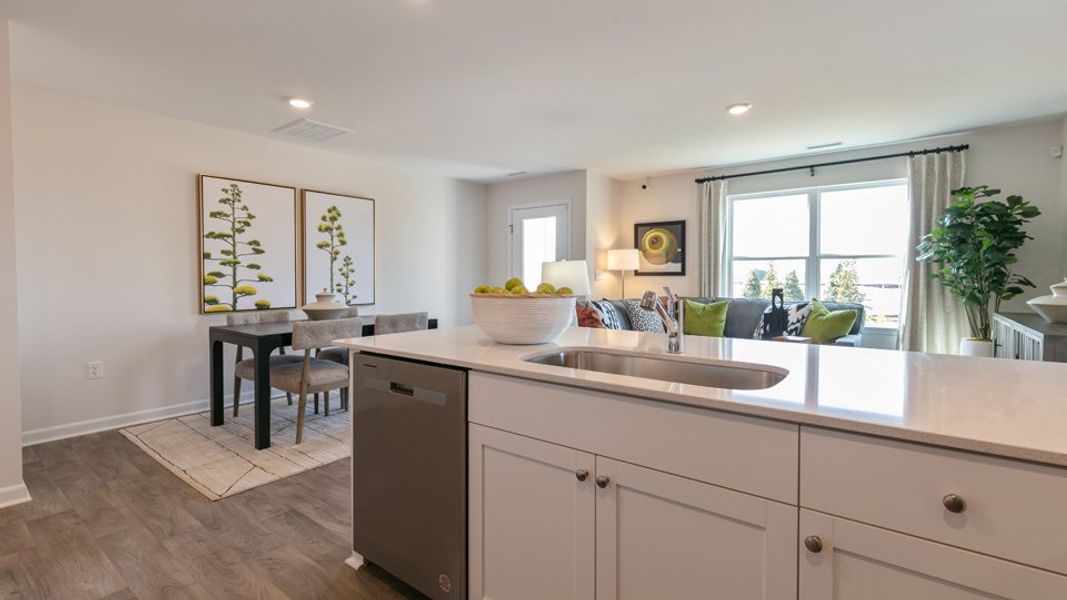 Furnished interior view inside a new home in The Townes at Ridgewood Farms, Winterville (Image 7).