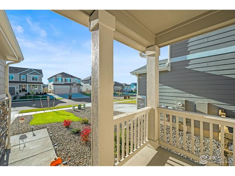 Exterior details and patio area of a home in Prairie Song, Windsor (Image 29).