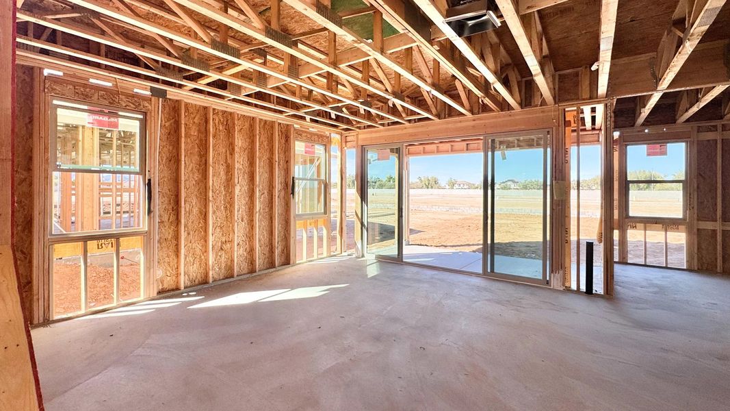 Great room with upgraded 4 panel slider