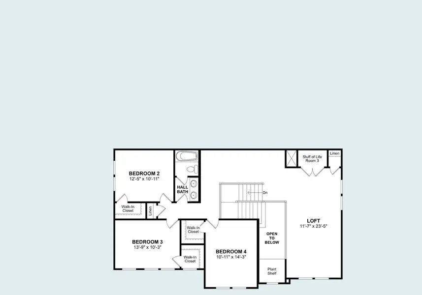 2D floor plan layout of this home in Kreymer at the Park, Wylie, TX (Image 4).