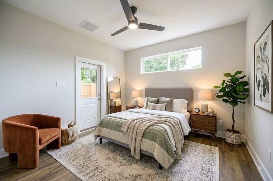 Large first floor bedroom for guest or office.