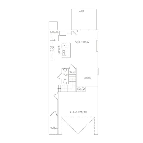 2D floor plan layout for the Morgan - Townhomes by Dream Finders Homes in Carolina, Palmetto, GA (Image 4).