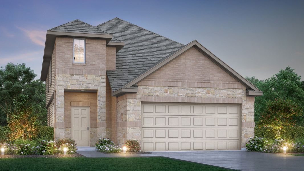 Representative exterior photo of a completed home built from the The Redbud by Legend Homes in Hunters Ranch, San Antonio, TX (Image 20).