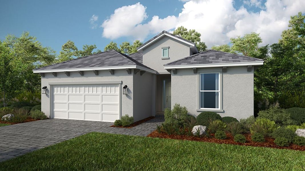 Representative exterior photo of a completed home built from the Sereno by Taylor Morrison in Esplanade at Cammaray Lakewood Ranch, Sarasota, FL (Image 16). Representative exterior photo of a completed home built from the Sereno by Taylor Morrison in Esplanade at Cammaray Lakewood Ranch, Sarasota, FL (Image 16).