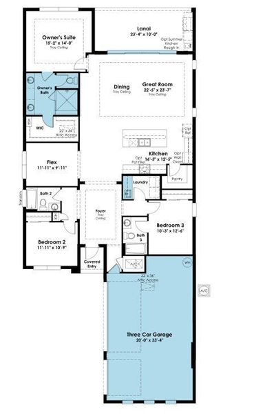 2D floor plan layout of this home in Cresswind at Hammock Oaks, Lady Lake, FL (Image 3). 2D floor plan layout of this home in Cresswind at Hammock Oaks, Lady Lake, FL (Image 3).