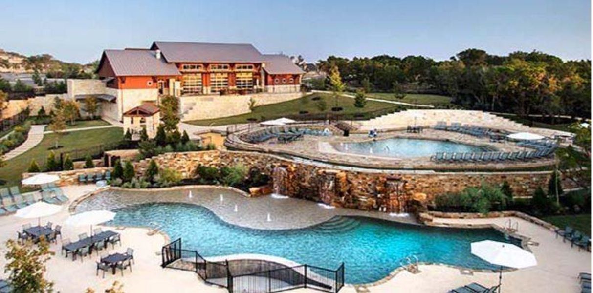 Rough Hollow has many resort-style amenities, including a community pool with a splash pad, "laziest" river, and an adult swim-up bar!