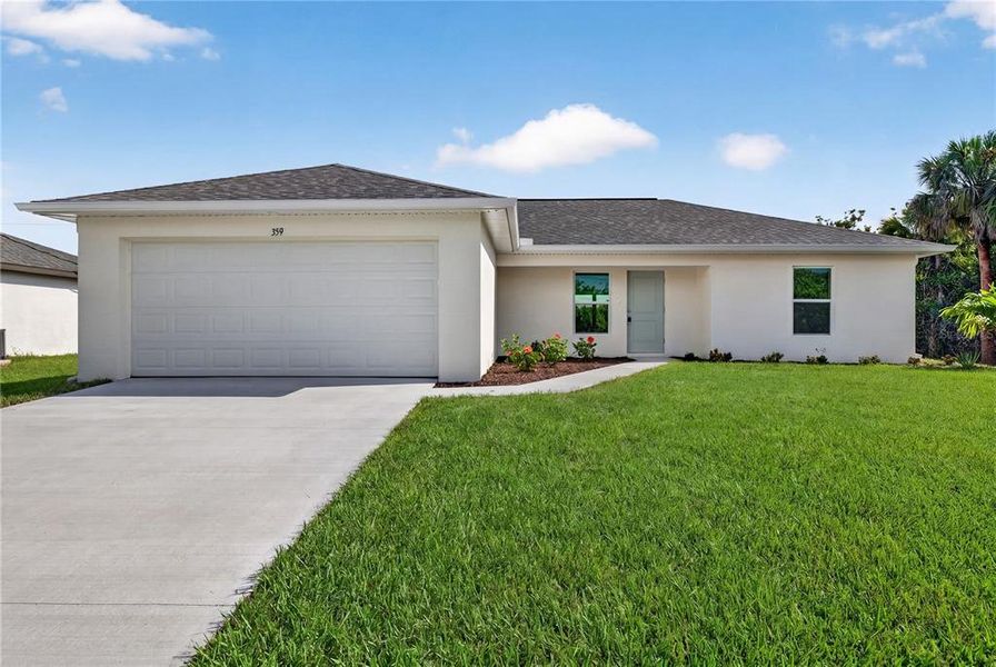 Front exterior of a new home in , Port Charlotte, FL, highlighting curb appeal (Image 1). Front exterior of a new home in , Port Charlotte, FL, highlighting curb appeal (Image 1).