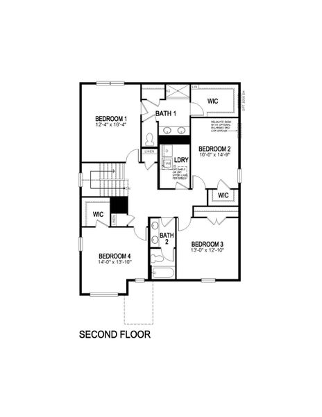 2D floor plan layout for the Holcombe by D.R. Horton in Brighton Crossing, Brighton, CO (Image 4).