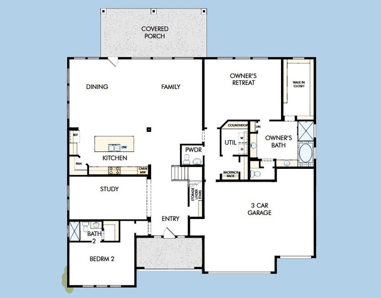 2D floor plan layout for the The Castello by David Weekley Homes in Northshore at Lakewood Village - Garden Series, Lakewood Village, TX (Image 4). 2D floor plan layout for the The Castello by David Weekley Homes in Northshore at Lakewood Village - Garden Series, Lakewood Village, TX (Image 4).
