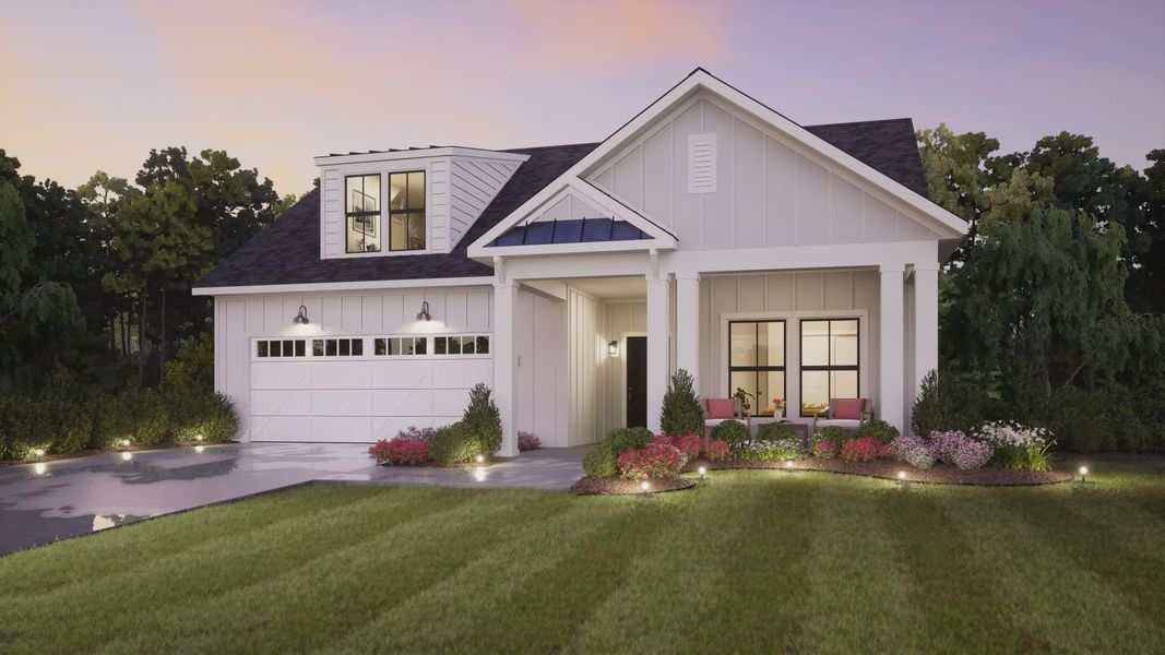 Representative exterior photo of a completed home built from the Portico by Epcon Communities in The Courtyards at Franklin Road, Murfreesboro, TN (Image 27).